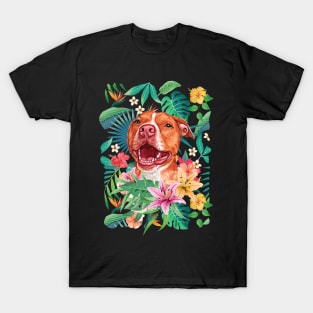 Tropical Red Pit Bull Pitbull 2 T-Shirt